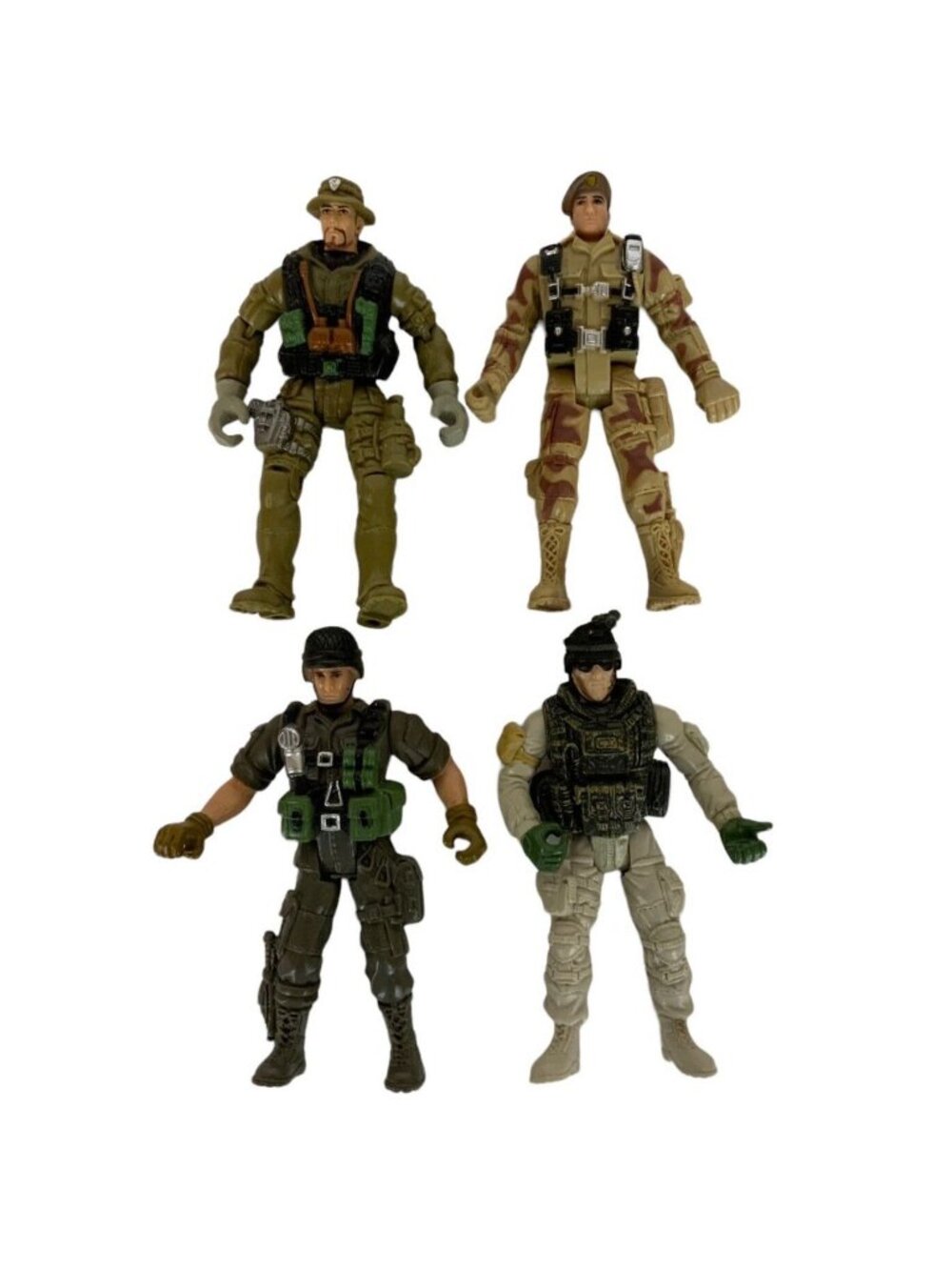 Chap Mei Military Action Figures Lot Of 4 Tactical Soldiers Movable Arms & Legs